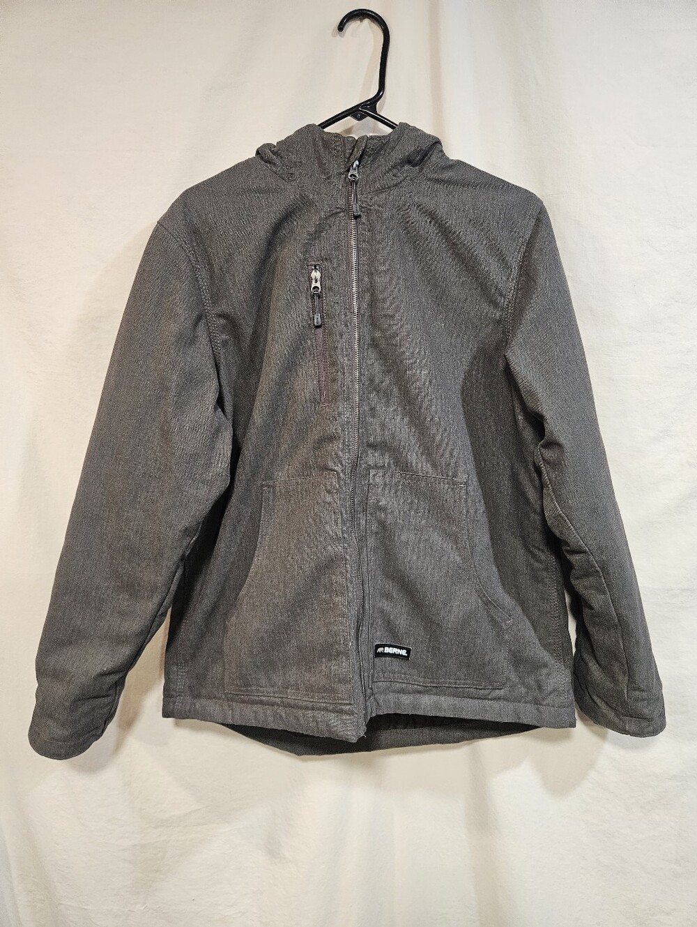 Berne Gray Zip-Up Hooded Coat